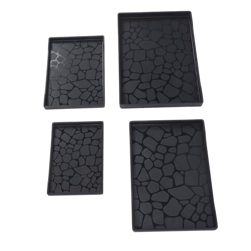 Plateau de service en plastique noir rectangulaire multifonctions - 8