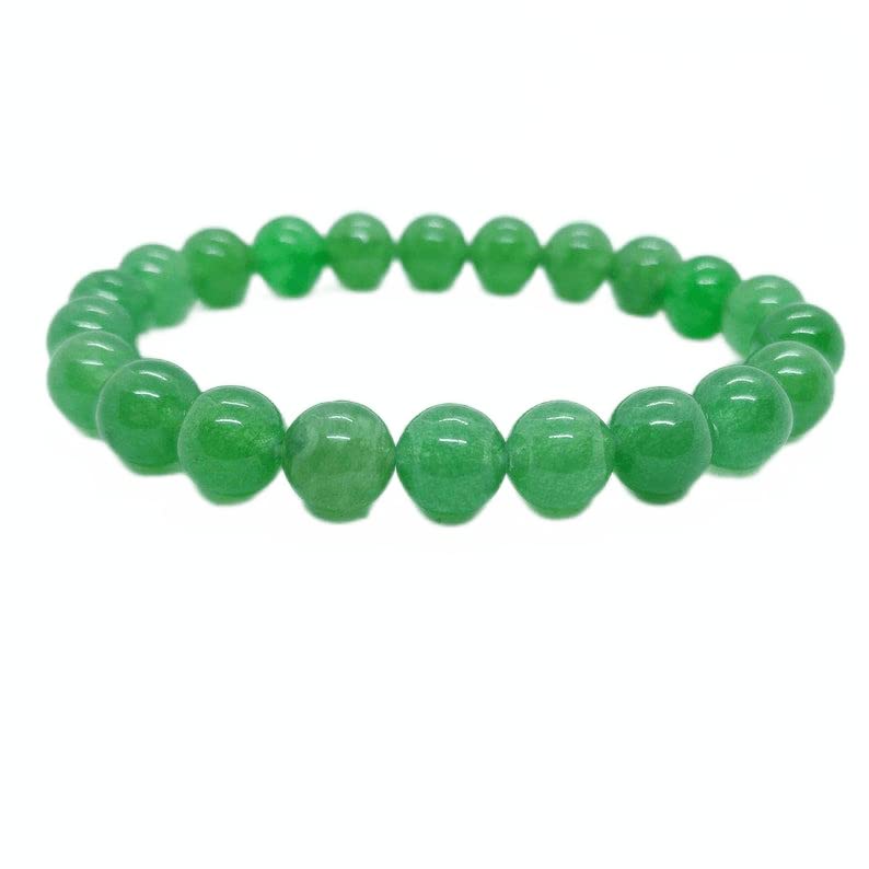 Bracelet en jade vert naturel 10mm chic pour homme et femme style boho