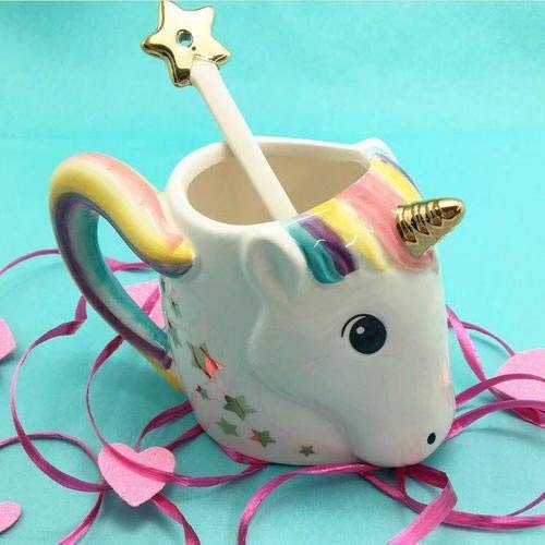 Beautiful Boxed Ceramic Fantasy Unicorn Mug with Star Stirrer the perfect mystical gift!