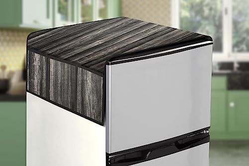Image of Stylista Refridgerator top Cover Suitable for Samsung RT28C3742S8 /HL, 236 Liter Fridge, Dimension (WXD) 65x111 CM, Wooden Pattern Black