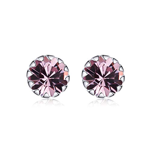 Pendientes pequeños para cartílago y oreja sensible de plata con circonita