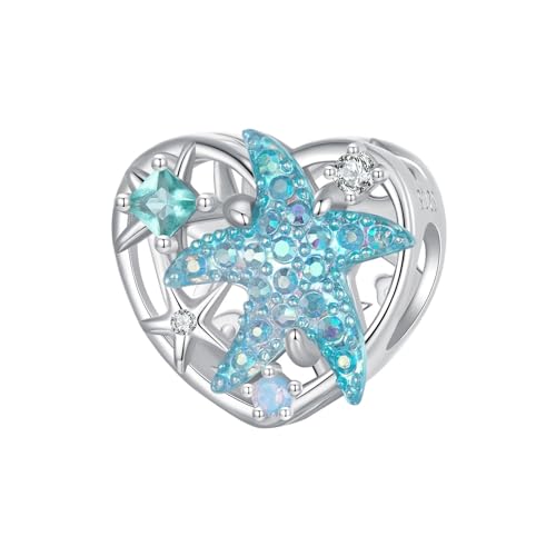 Dijes de estrella de mar azul para pulseras casuales de mujer en tus vacaciones