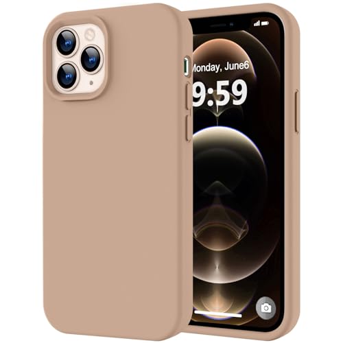 Image of LOVE 3000 Compatible with iPhone 12 Pro Max Phone Case | Thickening 2.1 MM Liquid Silicone | Anti-Scratch Microfiber Lining | Full-Body Duty Heavy Protection Case for Men, Light Brown