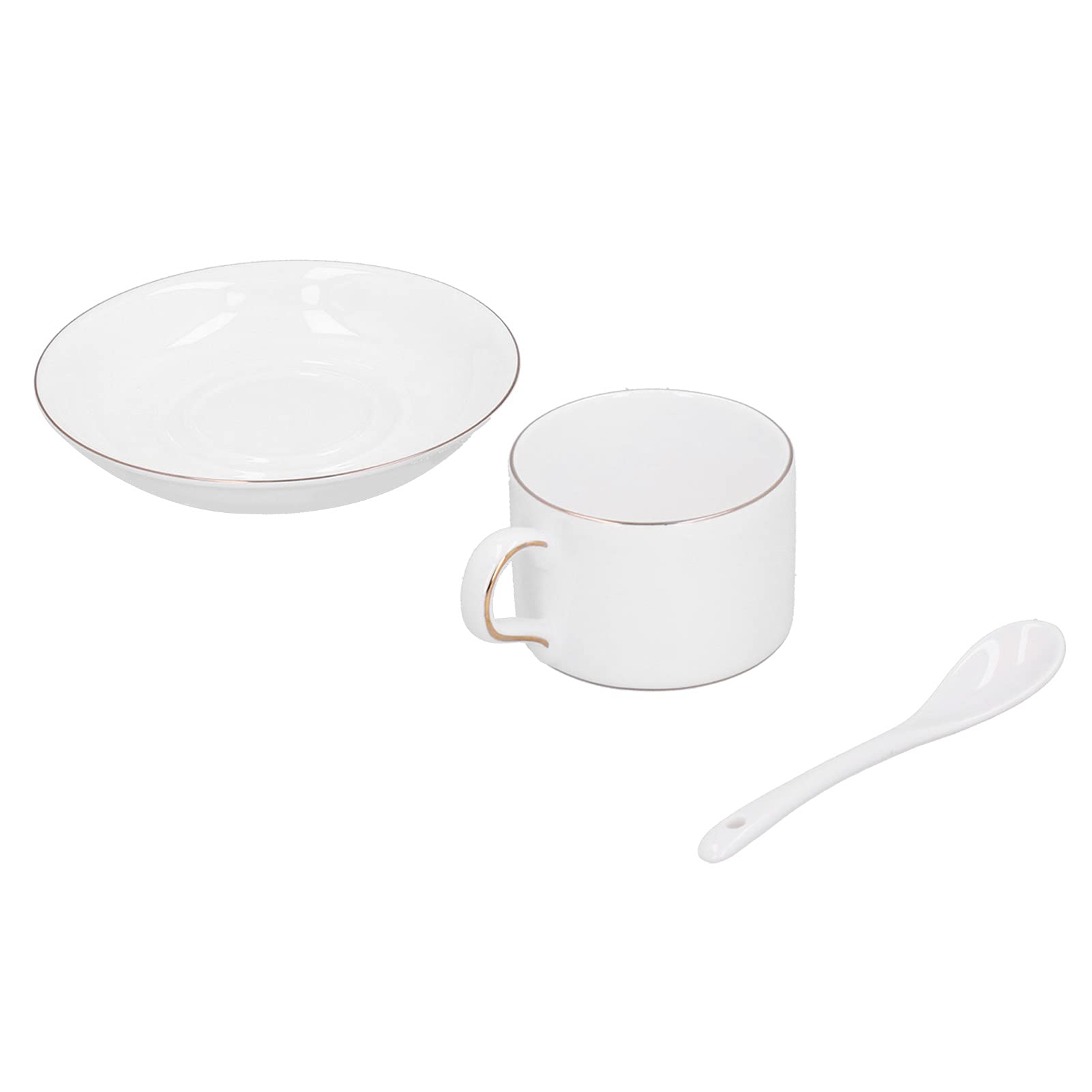 Set da 4 Tazze da caffè con Piattino e Cucchiaio, Eleganti Bicchieri per gli Appassionati di tè e caffè
