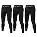 3枚セット スポーツタイツ ロング スパッツ メンズ パワーストレッチ アンダーウェア コンプレッション タイツ  トレーニングウェア ランニングウェア レギンス ブラック L