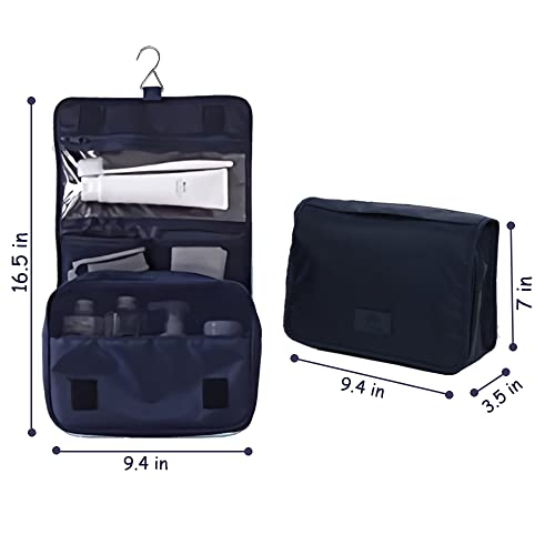 7-Piece Travel Packing Cubes Set with Toiletry Kit and Shoe Bag (Navy)