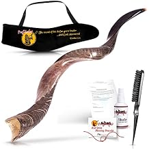 Half Polished Kosher Kudu Shofar Set from Israel, Plus Bag, Officially Signed Certificate Kosher Shofar Horn Made in Israel