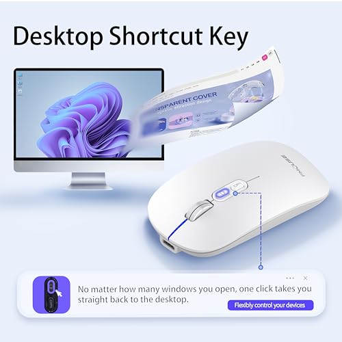 Image of FMOUSE Slim Wireless Mouse, Tri-Mode 2.4G /Bluetooth, Rechargeable - Silver