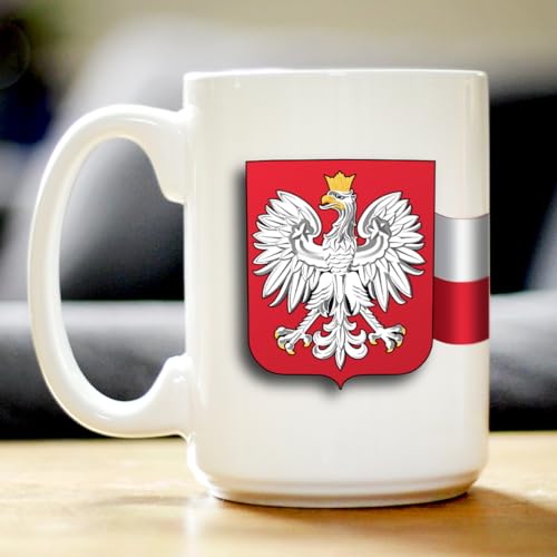 Taza de Cerámica Blanca 15oz con Bandera de Polonia miniatura 2