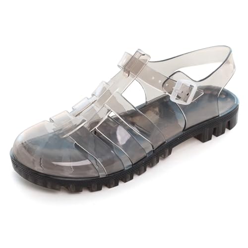 Image of Hee grand Crystal Jelly Heel Sandals for Women Summer Beach Jelly Shoes