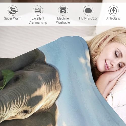 Manta de franela para sofá de elefantes suave térmica cama 6