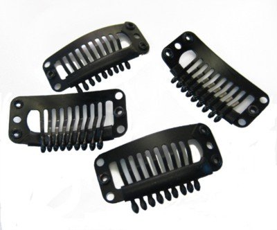 Clip for Hair Extension, 30mm, Snap Clip for DIY Use, Black 20pcs