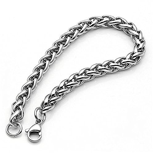 Buy Fashion Frill Stylish Bracelet For Men Stainless Steel Silver Chain Bracelet For Men Boys Men's Bracelets Jewellery at Amazon.in - Image 7