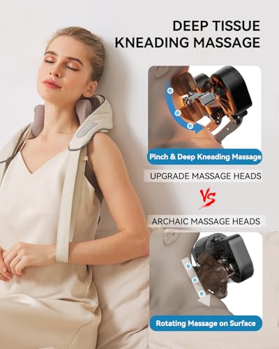 Neck-and-Shoulder-Massager-for-Pain-Relief-Deep-Tissue-Shiatsu-Deep-Kneading-Massager-with-Heat-to-Relieve-Neck-Shoulder-Back-Waist-Leg-Muscle-Soreness-Fatigue-Beige