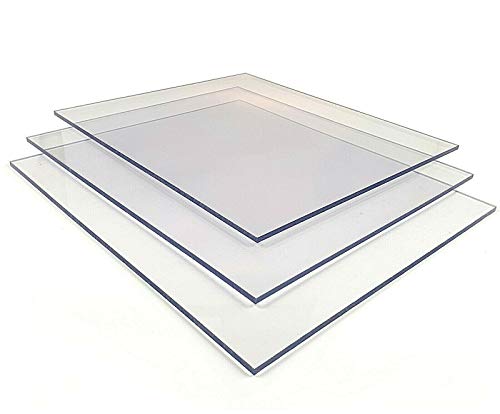 Planchas de policarbonato de 6,0 mm, protección UV, transparentes, planchas sólidas (6,0 mm, 750 x 680 mm)