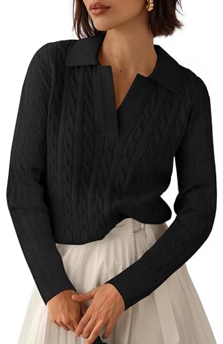 BTFBM Women's Oversized Sweaters Fall Fashion Clothes 2025 Trendy Knit Pullover Casual Long Sleeve V Neck Sweater Jumper Tops