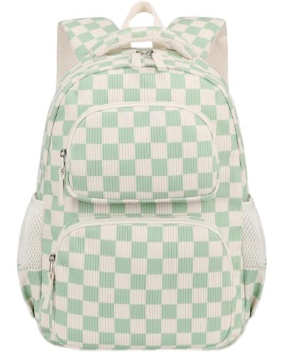 AUIVTY Mochila infantil fofa para meninos e meninas de 4 a 8 anos, pré-escolar, jardim de infância, mochila escolar com alça no peito, Verde, Medium, Mochilas Daypack