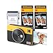 Produktbild KODAK Mini Shot 2 Retro 4Pass 2-in-1-Sofortkamera mit Fotodrucker, Sofortbildfilm (5,3 x 8,6 cm) und Pack mit 68 Blättern, Gelb