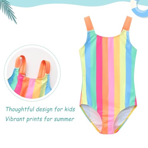 Image of Girls One Piece Swimsuits Tie Dye Bathing Suit Hawaiian Summer Swimwear for Girls 3-16 Years