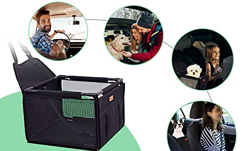 Swihelp Dog Car Seat Travel Carrier Doggie Booster Cage, Oxford Breathable Folding Soft Washable Travel Bags For Cats Or Other Small #TOP7