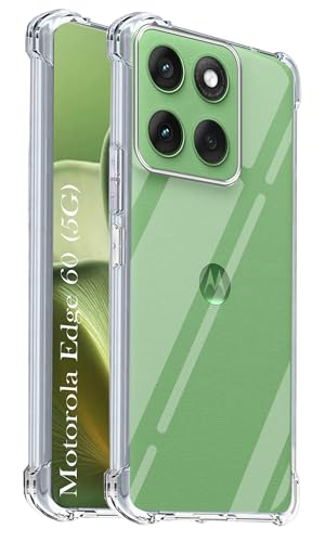 Image of Jkobi Shockproof Crystal-Clear Back Cover for Motorola Moto Edge 60 (Anti Yellow Case | Drop & Camera Protection | Hard Polycarbonate)