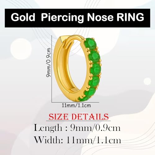 Image of VAMA FASHIONS Silver Gold Rosegold Crystal Stone Piercing Ring Nose Pin Pierced Hole Type Nosepin for Women & Girls