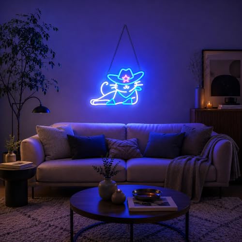 Image of Neon Sign, Cat Neon Signs for Wall Decor LED Signs Neon Light