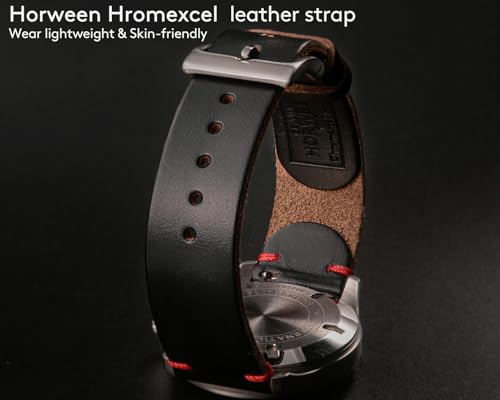 Image of hemsut h Leather Watch Bands for Men, Horween Quick Release Leather Watch Strap Vintage Watch Replacement Wrap of 18mm, 20mm, 22mm