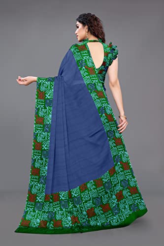 Image of MIRCHI FASHION Saree for Woman Chiffon Georgette Solid with Contrast Border | Lightweight Daily Wear Women's Sari and Printed Blouse Piece