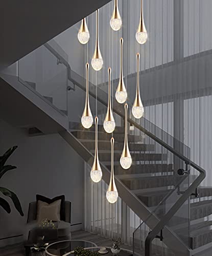 Luminaire LED escalier grand lustre suspendu moderne plafonnier cascade salon