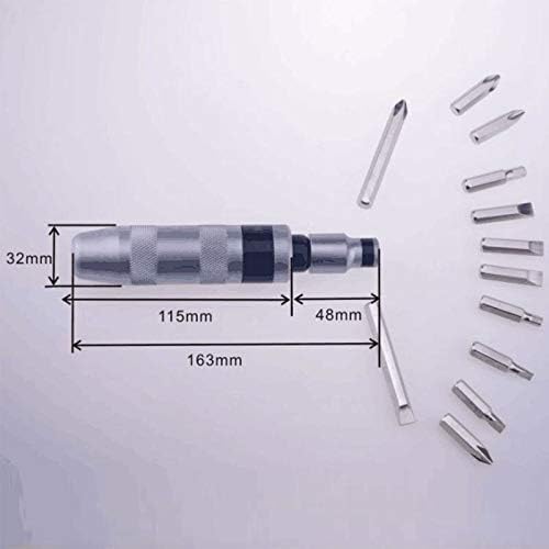 Screwdriver Hot 13 Sets Broken Screw Extractor,Industrial Grade Multi-functional Percussion Impact Screwdriver Set - (Color: Silver)