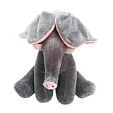 QUXVUIS Juguete musical de peluche para bebé, elefante cantante de peluche para regalo cumpleaños preescolar, orejas rosas
