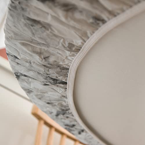 Round Vinyl Fitted Tablecloth With Flannel Backing Elastic Table Cloth Waterproof Oil-Proof Plastic Table Cover #TOP5