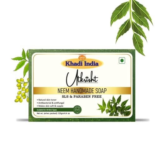 Image of Khadi Neem Handmade Bathing Soap Bar 125g (Pack of 2) | Natural & Herbal | Deep Cleansing for Glowing Skin | Removes Dirt & Excess Oil | For Itchy, Red, & Irritated Skin | All Skin Types