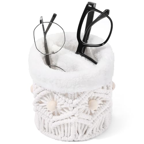 Support de lunettes doublé en peluche avec 2 compartiments de rangement stables - 2