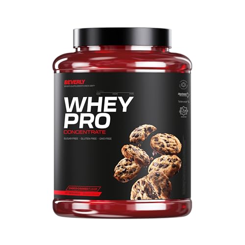 Beverly Whey Pro - Concentrado de proteína de suero whey - 2 Kg - 28 g de proteína por ración - 58 servicios - Tonifica y aumenta la masa muscular (2 Kg, Chocolate Cookies)