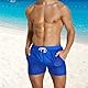 DLSMDOUS Herren Badehose mit Mesh-Innenfutter und schrägen Taschen für Strand, Surfen, Schwimmen, Boardsport Blau M