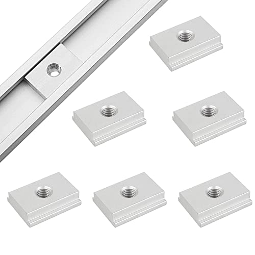 Ericrise - Tuerca de ranura en T M6, T-Track Slider con tuercas deslizantes M6 T-pista de aleación de aluminio para tornillos para herramienta de trabajo de madera, 30 x 23 x 7,8 mm