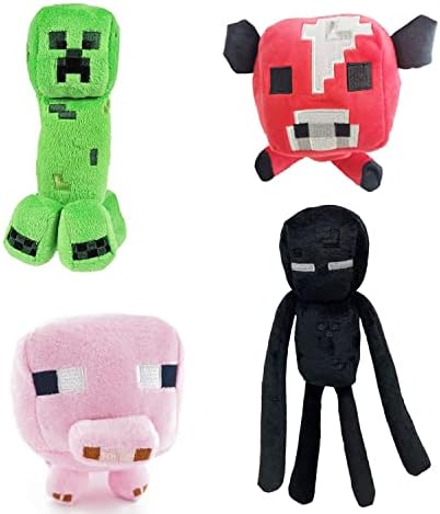 4 Pcs Game Plush, Creeper Plush Toys，Enderman,Baby Pig,Baby Mooshroom Plush Toys Game Plush Stuffed Toys for Gift