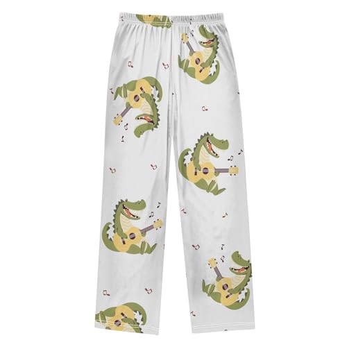 Alligator Guitar Boys Pants Boys Athletic Pants Long Pant for Boywith Pockets Wide-Leg Size 6-14Y2