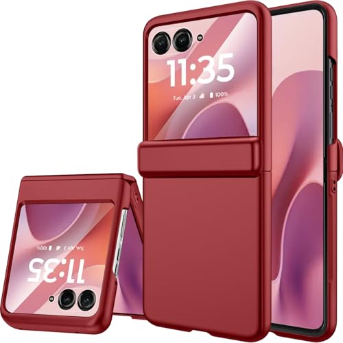Coque Motorola Razr 2025 Miimall avec protège-écran et charnière intégrale rouge