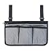 Unbekannt Rollstuhltasche für Armlehne, Rollstuhl Tasche für Rollstuhlarmlehnen, wasserdichte Tragbare Rollertasche mit 3 Tasche - Grau, 32,5 x 18 cm