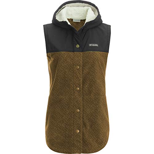 Columbia Colete feminino padrão Benton Springs sobreposto, verde oliva/preto, PP