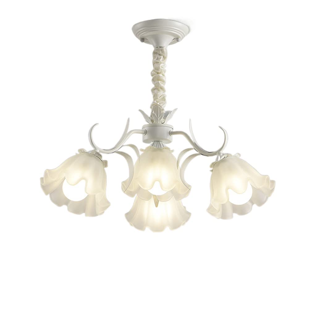 Lustre floral en céramique rose anti-éblouissement pour chambre et salon