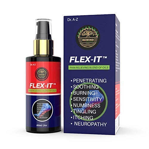 FLEXIT Pump Spray Pain Relief Natural Organic Oils for Plantar Fasciitis Arthritis Neuropathy Back Hip Pain Sciatic Massagers, Knee Braces, Tennis Elbow Straps Essential Oil-60ml/2oz