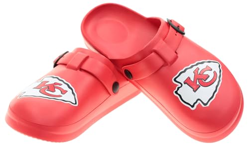 FOCO Open Back Buckle Clog Comfortable Slip-On Sandals for NFL Fans Kansas City Chiefs Medium