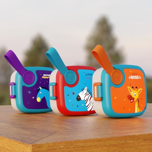 Image of Darkpyro Colorful Kids Bento Lunch Box Set with Compartments | BPA-Free, Microwave & Dishwasher Safe, Includes Utensils and Cute Lid Design | Ideal for School & Travel Meals - Purple