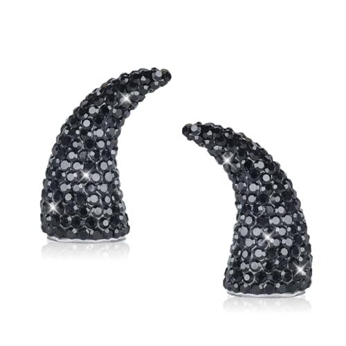 MOXRUQ 2 Pack 3D Devil Horns with Rhinestones