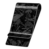 LittleBlack Real Carbon Fiber Money Clip,1.5in Wide Ultra Thin&Slim Minimalist Cash&Credit Card Holder Up To 50 Bills,Mens Business Front Pocket Wallet-Forged Glossy Black