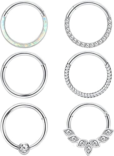 Anello Piercing Setto Clicker Universale Orecchio Cerniera - Foto 2